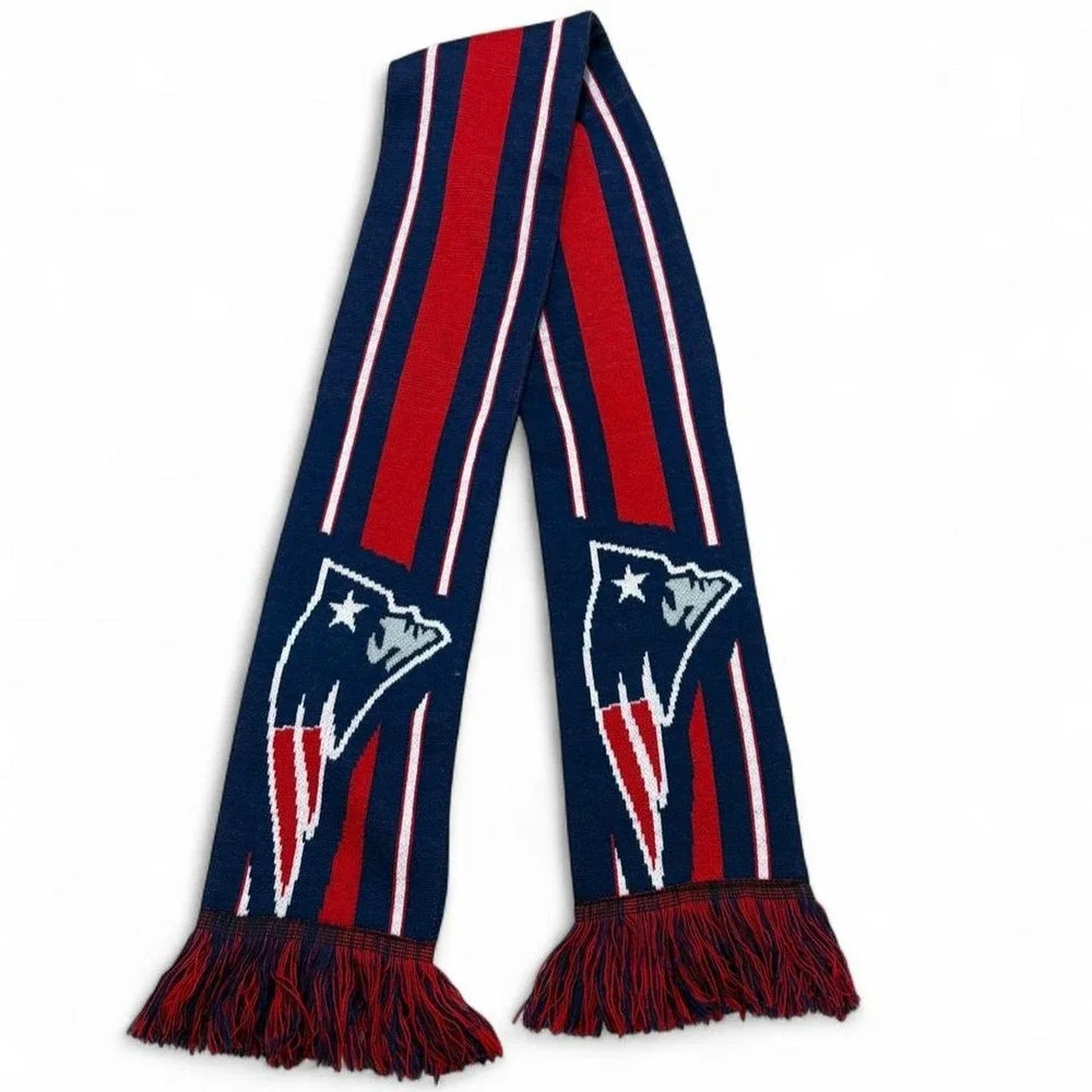 NEW ENGLAND PATRIOTS SCARF REVERSIBLE KNIT Blockette gorcorp Sports Fan NFL